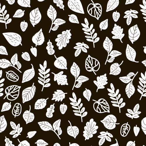 Simple leaves pattern seamless vector 05