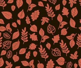 Simple leaves pattern seamless vector 06