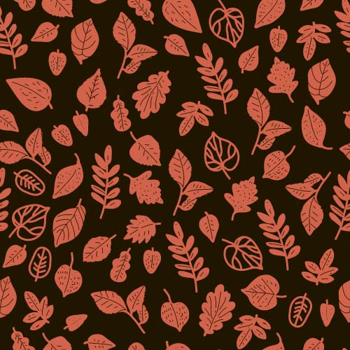 Simple leaves pattern seamless vector 06