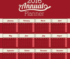 Simple wall calendar 2016 design vectors set 03