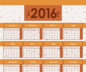 Simple wall calendar 2016 design vectors set 06