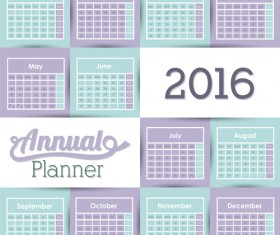 Simple wall calendar 2016 design vectors set 08