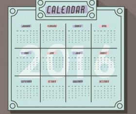 Simple wall calendar 2016 design vectors set 09