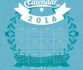 Simple wall calendar 2016 design vectors set 14