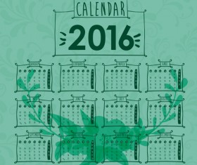 Simple wall calendar 2016 design vectors set 19