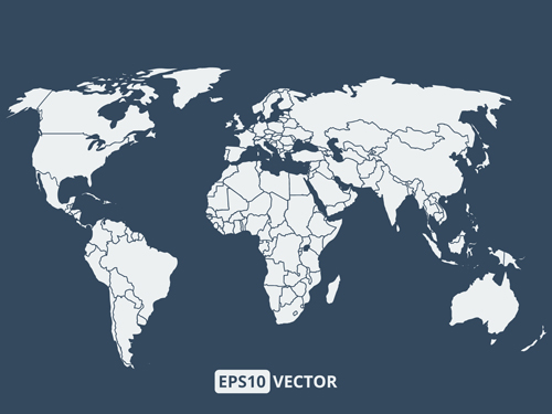 Simple world map vectors graphcs 02