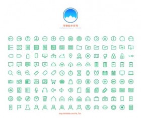 Small fine web icons green vector