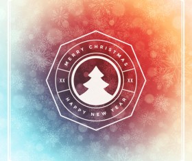 Snowflake blurs background with christmas labels vector