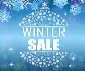 Snowflake christmas ball with winter sale background vector 03