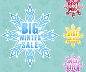 Snowflake with winter sale vector material 01