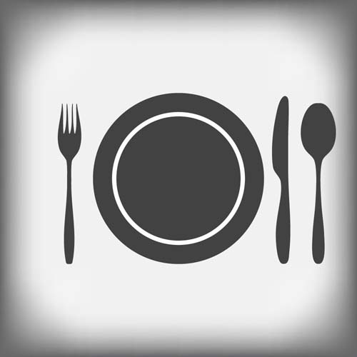 Tableware with empty plate vector 18