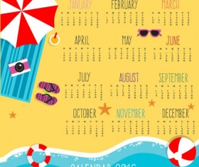 Teach style 2016 calendar vector