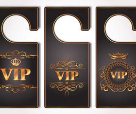 VIP gold door tags vector material