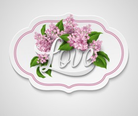 Valentine day card with pink flower vector 03