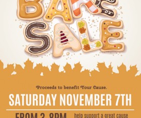 Vector bake sale poster design 01 free download