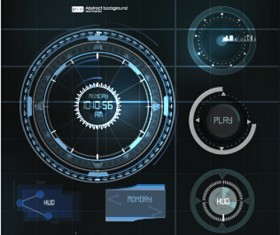 Vector modern Infographics HUD elements vector 01