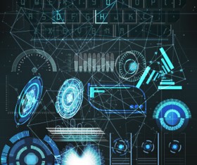 Vector modern Infographics HUD elements vector 08