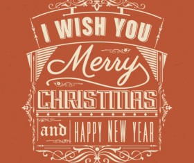 Vintage merry christmas with new year labels vector