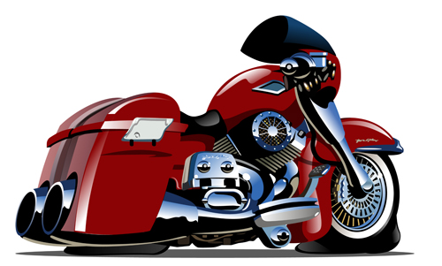 Download Vintage motorcycle illustration design vector 03 free download