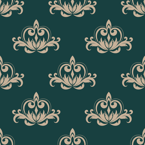 Vintage ornaments patterns seamless vector 01