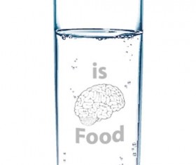 Water brain food design vector