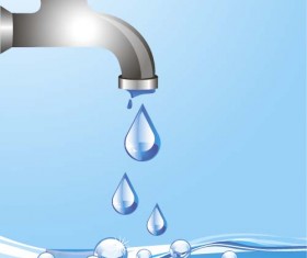 Water tap and water drop background vector 01