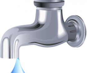 Water tap and water drop background vector 04