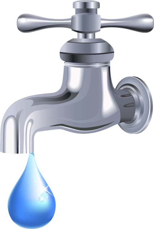 Water tap and water drop background vector 04