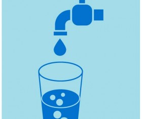 Water tap and water drop background vector 05