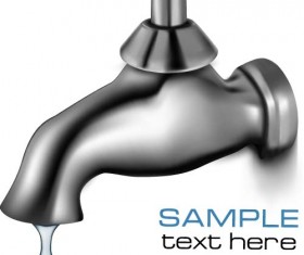 Water tap and water drop background vector 07