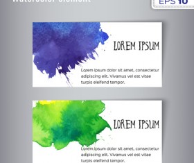 Watercolor business card creative vectors 02