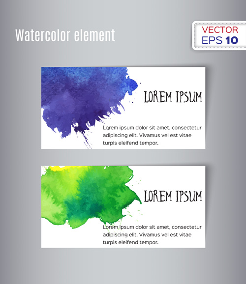 Watercolor business card creative vectors 02