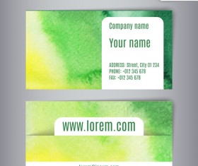 Watercolor business card creative vectors 03