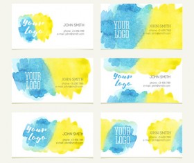 Watercolor business card creative vectors 04