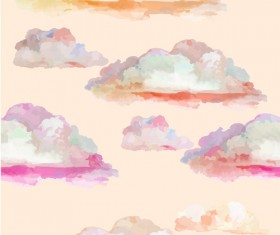 Watercolor cloud seamless pattern vector