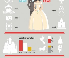 Wedding expenses statistics infographic vector