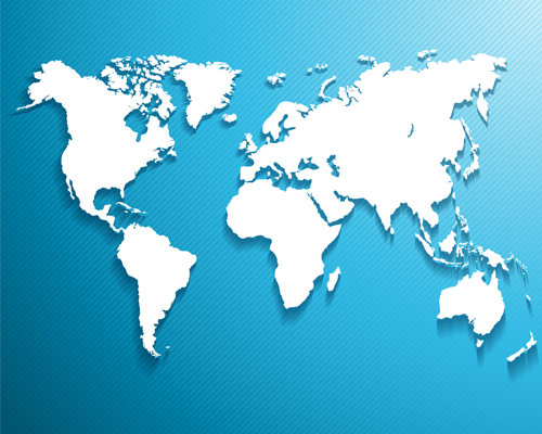 White world map with blue background vector