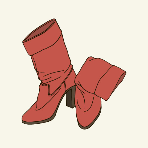Woman boots hand drawn vector 01