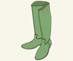 Woman boots hand drawn vector 02