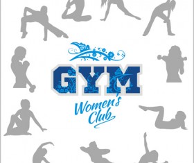 Women's fitness club poster vectors material 01