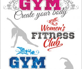Women's fitness club poster vectors material 03