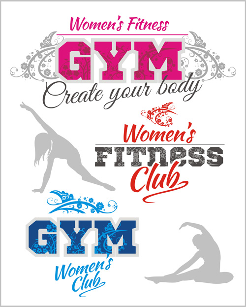 Women's fitness club poster vectors material 03