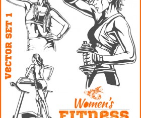 Women's fitness club poster vectors material 08