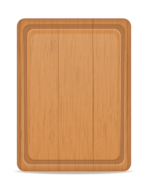 Wooden cutting board vector design set 02