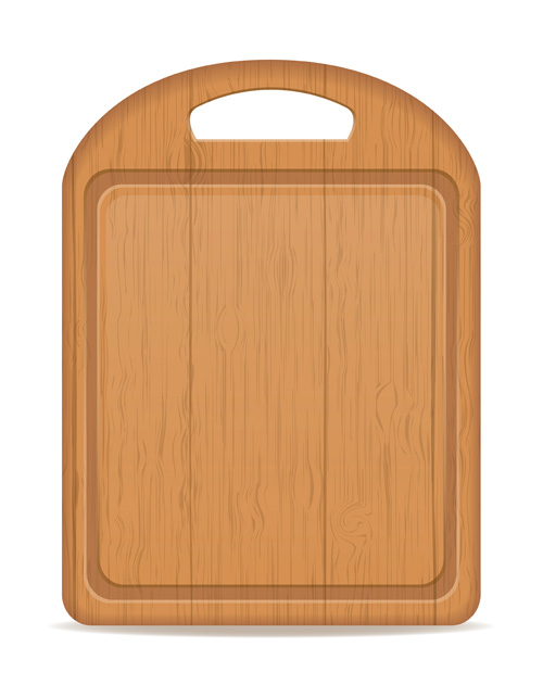Wooden cutting board vector design set 03