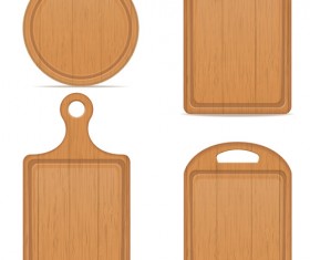 Wooden cutting board vector design set 05