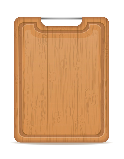 Wooden cutting board vector design set 06