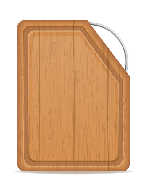 Wooden cutting board vector design set 07