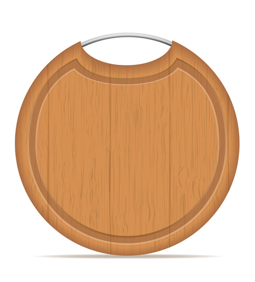 Wooden cutting board vector design set 08