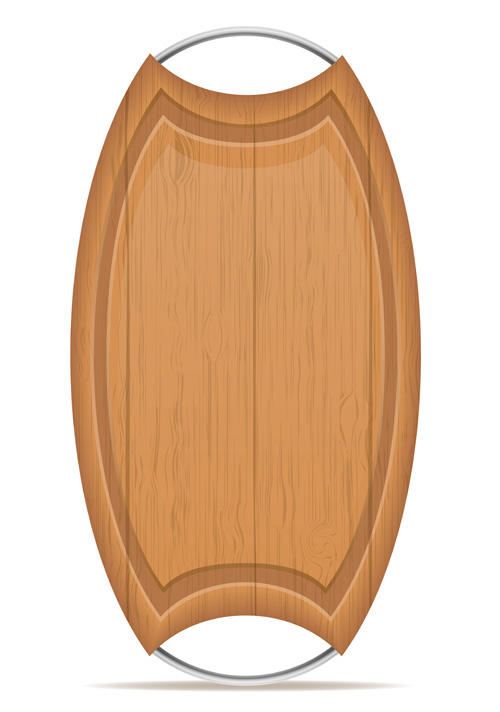 Wooden cutting board vector design set 09
